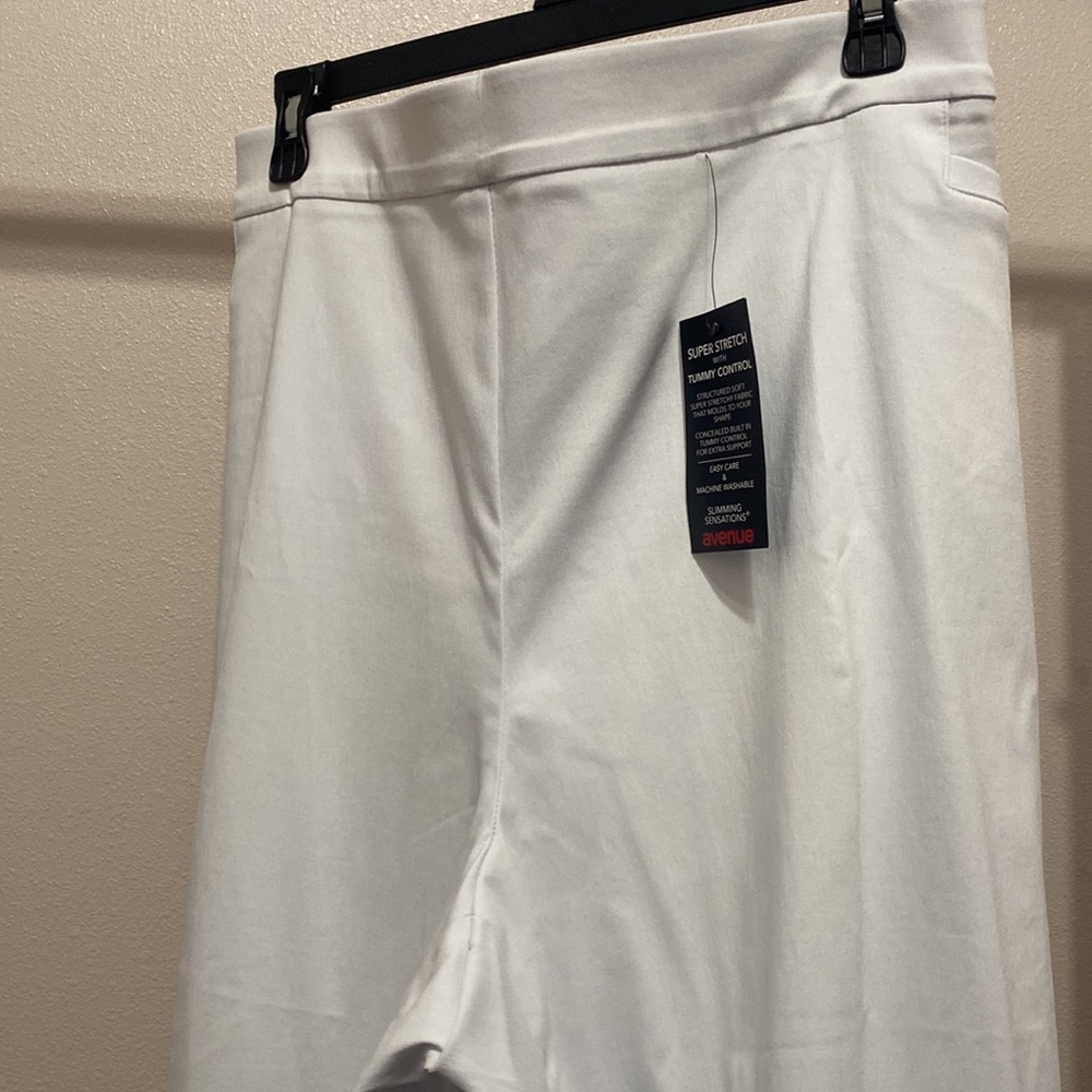 NWT White trouser casual pants Plus size casual super stretch pull on  pants